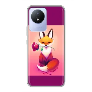 Чохли з картинкою Лисичка для Vivo Y02 (VPrint) (Лиса з трояндою)