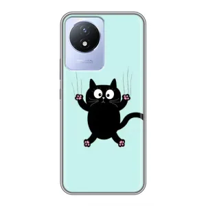 Чохол з принтом для Vivo Y02 (AlphaPrint) Модні коти (Падаючий кіт)