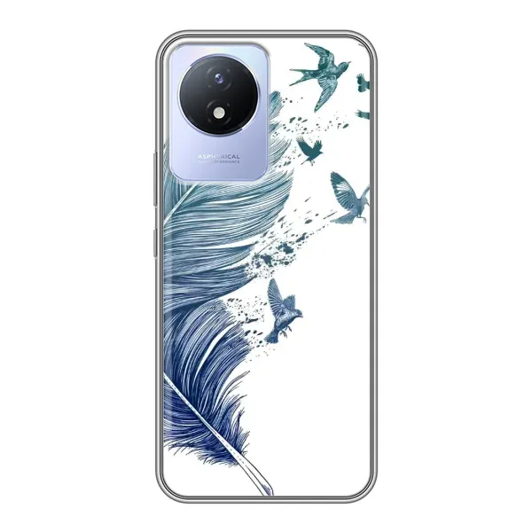Чохол з принтом «Перо» для Vivo Y02