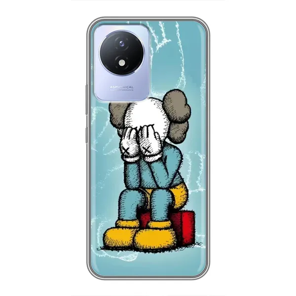 Чехол с принтом «Плач Bearbrick» для Vivo Y02