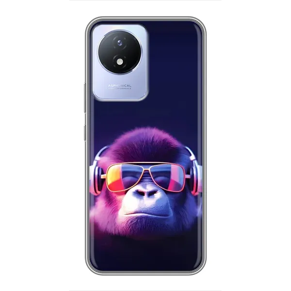Чохол з принтом «Стильна мавпа» для Vivo Y02 Чохол з принтом «Стильна мавпа» для Vivo Y02