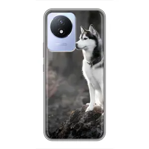 Чехол с Хаски для Vivo Y02 - (AlphaPrint) (Верный пес)