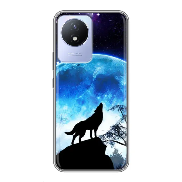 Чехол с принтом «Волк на луну» для Vivo Y02 Чехол с принтом «Волк на луну» для Vivo Y02