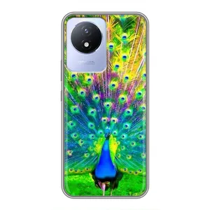 Чохол з пташками на Vivo Y02 (VPrint) (Яскравий Павлин)