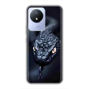 Чехол с картинкой «Хищники» для Vivo Y02 (Черная змея)