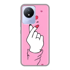 Чехол с принтом для Vivo Y02 (AlphaPrint - Знак сердечка)