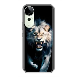 Чехол с картинкой «Хищники» для ViVO Y04s (Лев в темноте)