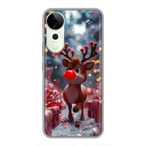 Яркий чехол для Vivo Y04s с Зимними Оленятами (Олень среди подарков)