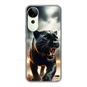 Чехол с картинкой «Хищники» для ViVO Y04s (Черная пантера)