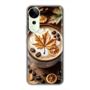Чехол с уникальным дизайном «Осень с кофе» для ViVO Y04s (Пряный кофе)