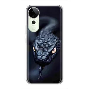 Чехол с картинкой «Хищники» для ViVO Y04s (Черная змея)