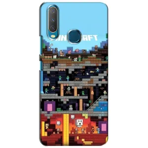 Чохол Майнкрафт на ViVO Y15 (AlphaPrint) Minecraft (фон Minecraft)