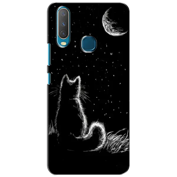 Чехол с принтом «Котик и луна» для Vivo Y15