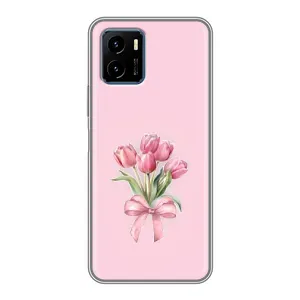 Чехол с розовым рисунком для Vivo Y15s (Букет цветов)