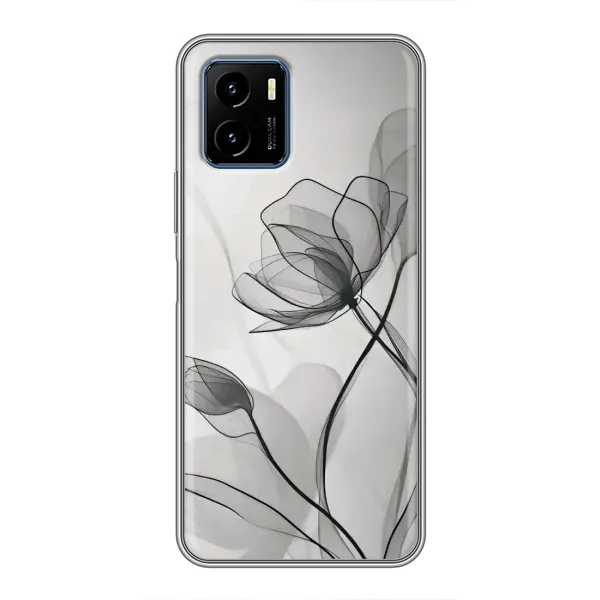 Чехол с принтом «Черные цветы» для Vivo Y15s