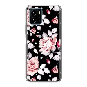 Чохли з квітами для Vivo Y15s (VPrint) (Квіти на чорному)