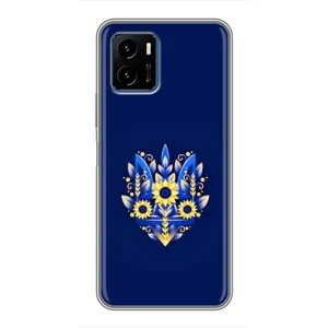 Чохли для Vivo Y15s Укр. Символіка (AlphaPrint) (Квітковий Герб)