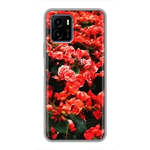 Чохли з квітами для Vivo Y15s (VPrint) (Квіти червоні)