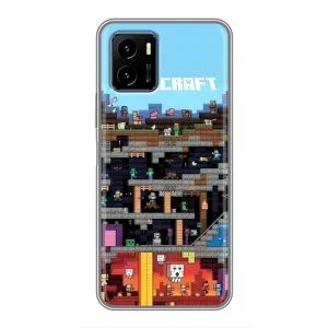 Чохол Майнкрафт на Vivo Y15s (AlphaPrint) Minecraft (фон Minecraft)