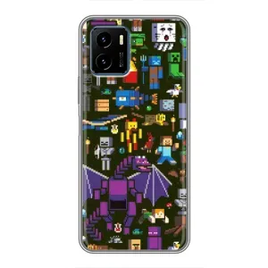 Чохол Майнкрафт на Vivo Y15s (AlphaPrint) Minecraft (Колаж Майнкрафт)