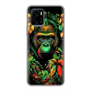Чохол з Мавпами Vivo Y15s - (AlphaPrint) (Мавпа в квітах)