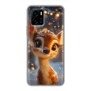 Яскравий чохол для Vivo Y15s з Зимові Оленята (Оленятко серед гірлянд)