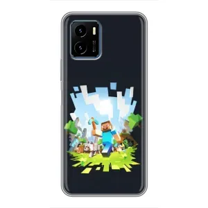 Чохол Майнкрафт на Vivo Y15s (AlphaPrint) Minecraft (персонажі Minecraft)