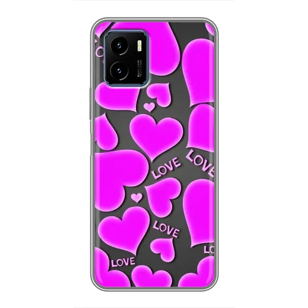 Чехол с принтом «Pink hearts» для Vivo Y15s