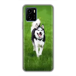 Чехол с Хаски для Vivo Y15s - (AlphaPrint) (Радостный Хаски)