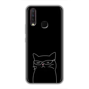 Чехол с рисунком кот на ViVO Y17 (Равнодушный кот)