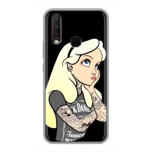 Чехол с печатью для ViVO Y17 - (Мода) (AlphaPrint) (Девочка в тату)
