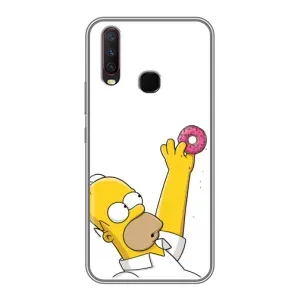 Чехол с Симпсонами для ViVO Y17 (VPrint) (Гомер с пончиком)