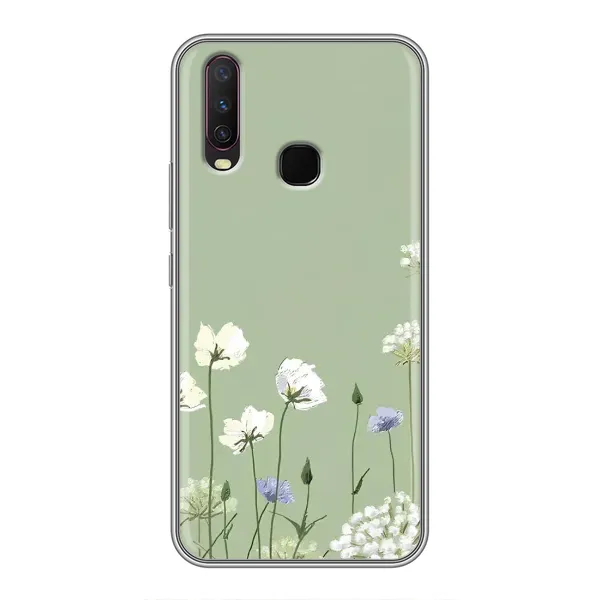 Чехол с принтом «Цветы на зеленом» для Vivo Y17