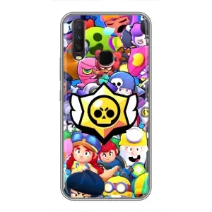 Чехол для ViVO Y17 Бравл Старс (VPrint) (Лого Brawl Stars)