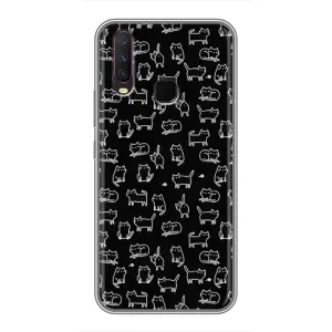 Чехол с принтом для ViVO Y17 (AlphaPrint) Модные коты (Меленькие котики)