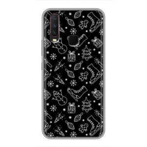 Новогодние, Праздничные Чехлы для ViVO Y17 - 2024 год (Новогодний фон)