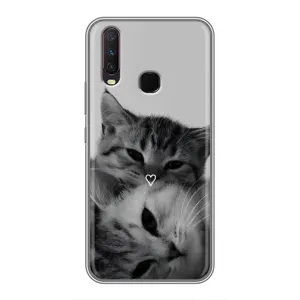 Чехол с рисунком кот на ViVO Y17 (Пара котов)