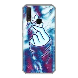 Чехол с принтом для ViVO Y17 (AlphaPrint - Знак сердечка) (Радужное сердце)