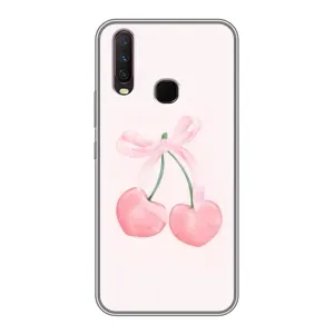 Чехол с розовым рисунком для ViVO Y17 (Розовые вишни)