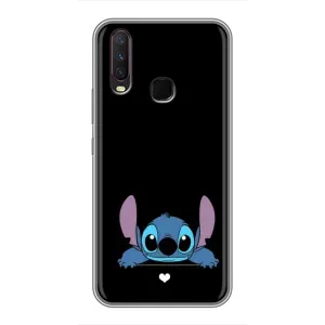 Чехол с принтом Стич на Vivo Y17 (Стич на черном)