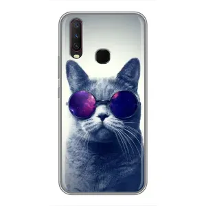 Чехол с принтом для ViVO Y17 (AlphaPrint) Модные коты (Стильный кот)