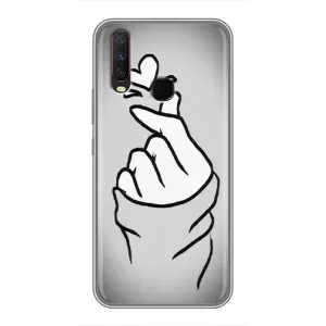 Чехол с принтом для ViVO Y17 (AlphaPrint - Знак сердечка) (Значок Love)