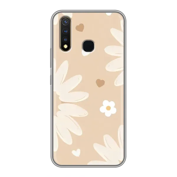 Чохол з принтом «Бежеві квіти» для Vivo Y19