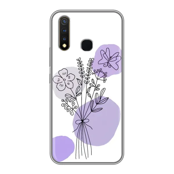 Чехол с принтом «Букет фиолетовая абстракция» для Vivo Y19 Чехол с принтом «Букет фиолетовая абстракция» для Vivo Y19