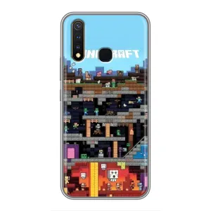 Чехол Майнкрафт на Vivo Y19 (AlphaPrint) Minecraft (фон Minecraft)