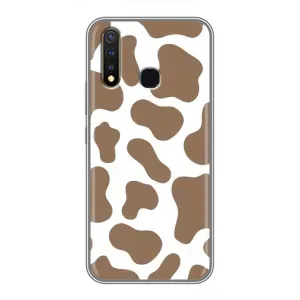 Чехол с принтом коровы на Виво у19 (Коричневая Буренка)