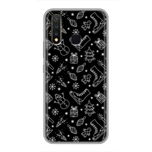 Новогодние, Праздничные Чехлы для Vivo Y19 - 2024 год (Новогодний фон)