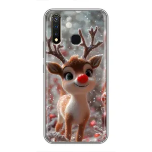 Яркий чехол для Vivo Y19 с Зимними Оленятами