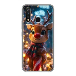 Яскравий чохол для Vivo Y19 з Зимові Оленята (Олень з шарфом)