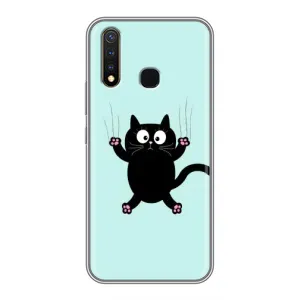 Чохол з принтом для Vivo Y19 (AlphaPrint) Модні коти (Падаючий кіт)